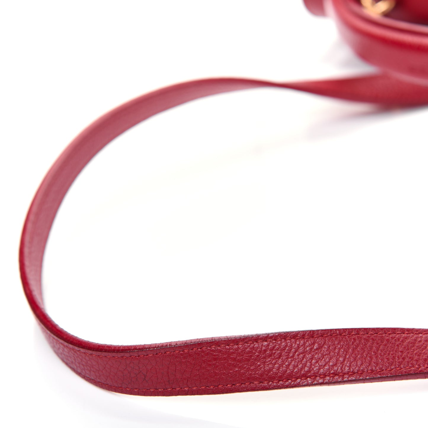 Grained Calfskin Small Moujik Top Handle Bag Red
