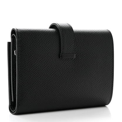 Hermes Epsom Tri-Fold Compact Monochrome Bearn Wallet Black 3 of 7