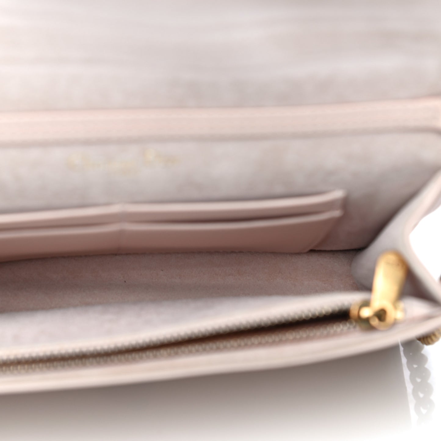 Calfskin Studded Diorama Wallet on Chain Pouch Nude