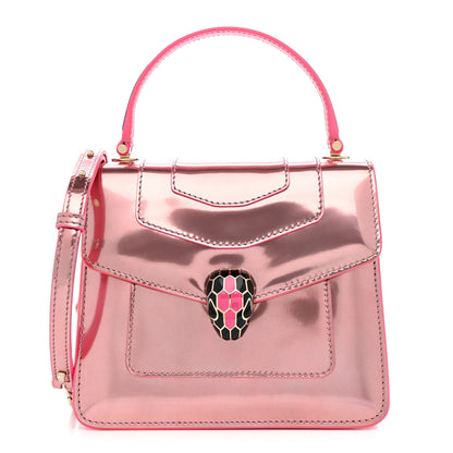Bulgari Metallic Calfskin Serpenti Forever Top Handle Pink 1 of 10