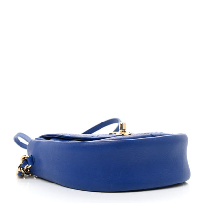 Chanel Goatskin Stitched Casual Trip Messenger Flap Royal Blue 3 of 9