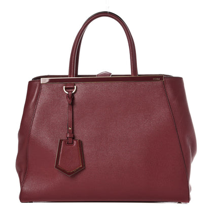 Fendi Vitello Elite Regular 2Jours Tote Rosso Scuro Ciliegia 1 of 10