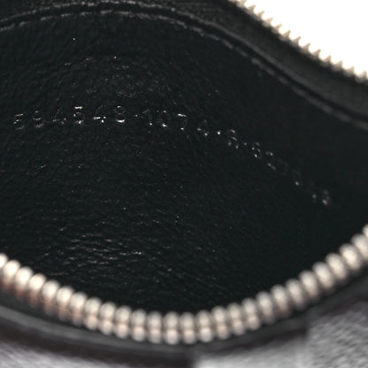 Balenciaga Grained Calfskin Miami Logo Cash Coin Card Holder On Keychain Black 8 of 9