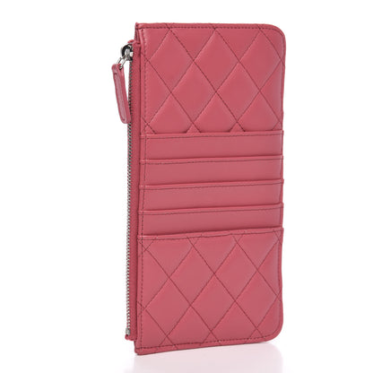 Chanel Lambskin Quilted Classic Flat Wallet Pouch Pink 3 of 9
