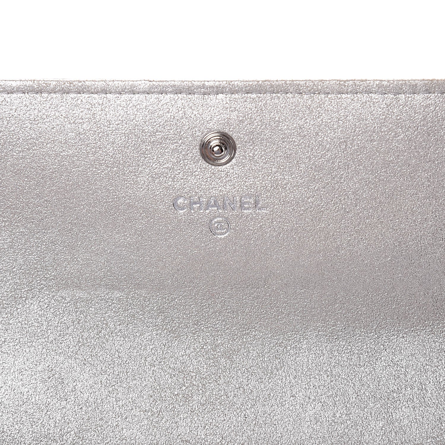 Chanel Iridescent Lizard Wallet With Removable Chain Silver 7 of 10