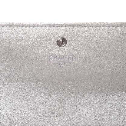 Chanel Iridescent Lizard Wallet With Removable Chain Silver 7 of 10