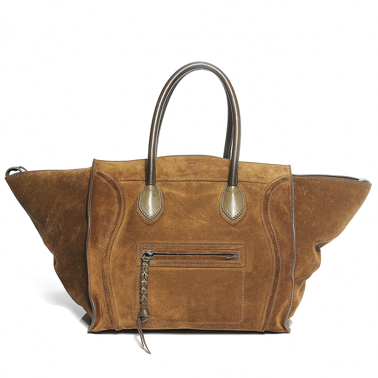 Celine Suede Large Phantom Luggage Olive 1 of 13