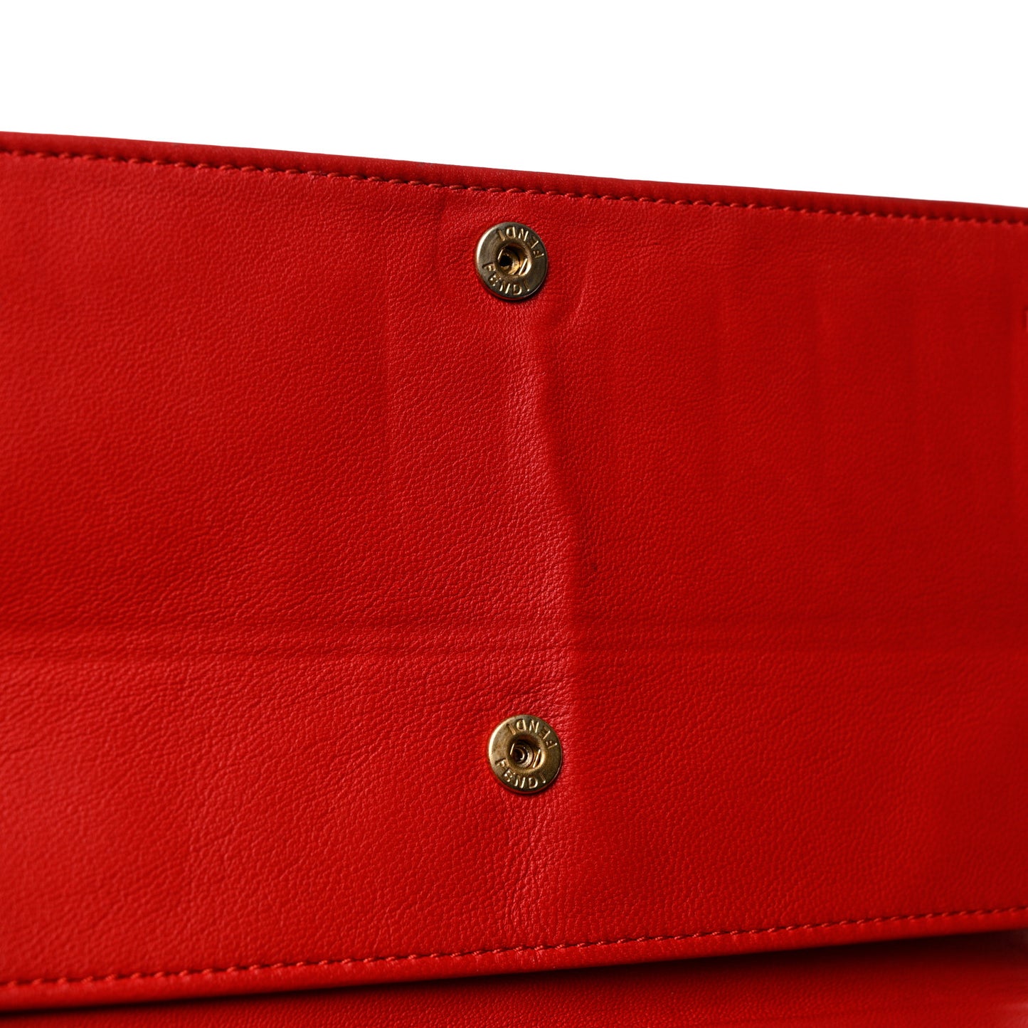 Nappa Logo Embossed Long Wallet on Chain Rosso