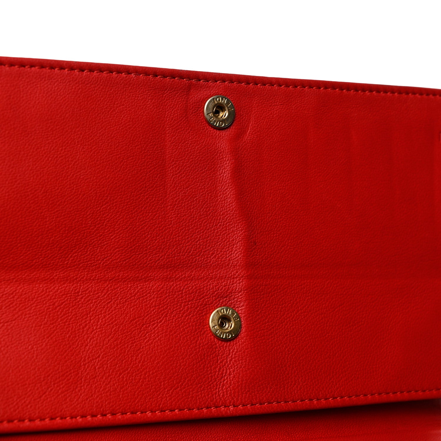 Fendi Nappa Logo Embossed Long Wallet on Chain Rosso 14 of 14