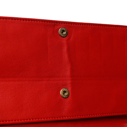 Fendi Nappa Logo Embossed Long Wallet on Chain Rosso 14 of 14