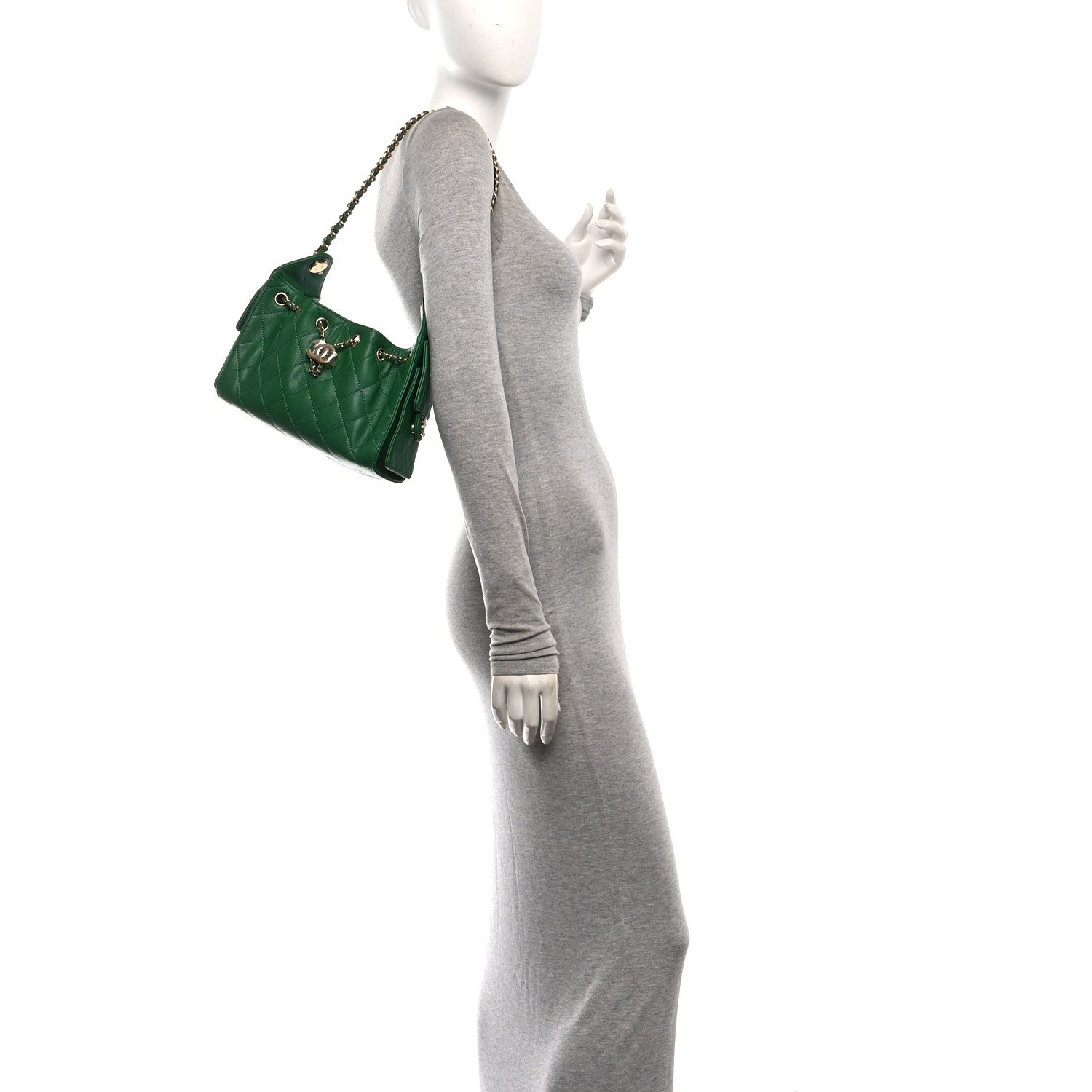 Chanel Caviar Quilted Mini Chanel 25 Handbag Green 2 of 11