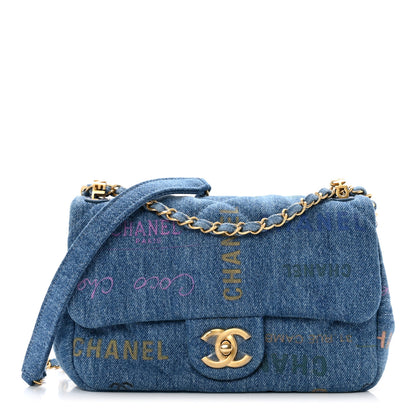 Chanel Denim Quilted Mini Denim Mood Rectangular Flap Blue Multicolor 1 of 9