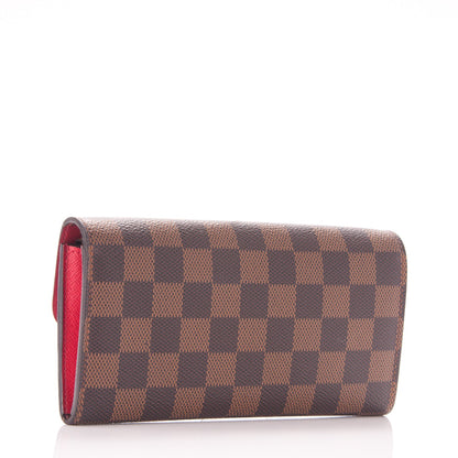 Louis Vuitton Damier Ebene Emilie Wallet Red 3 of 7