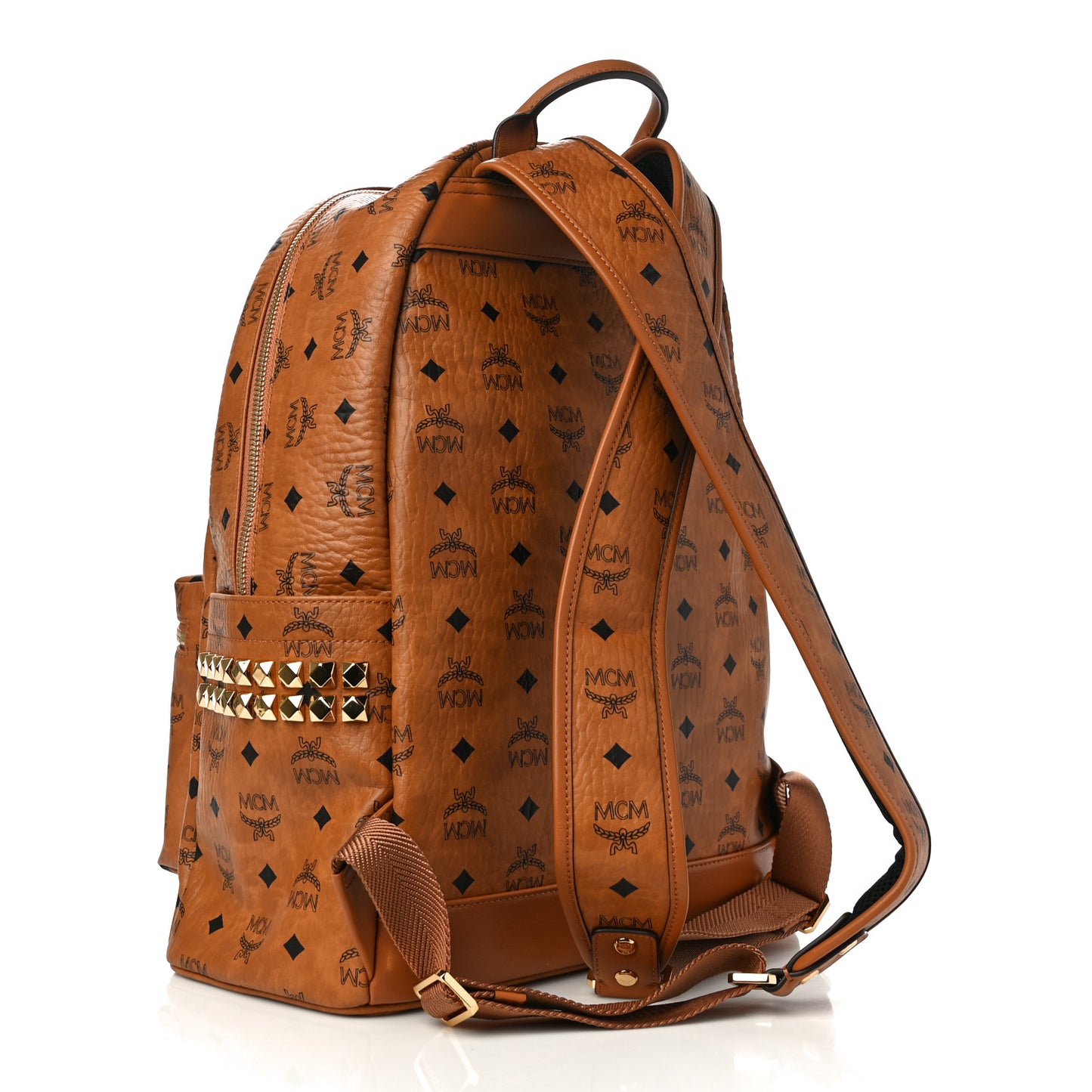 Visetos Medium Side Studs Stark Backpack Cognac