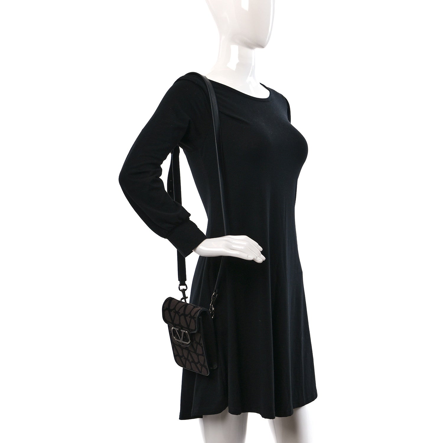 Valentino Garavani Toile Iconographe Vlogo Mini Loco Crossbody Bag Fondant Black 2 of 8
