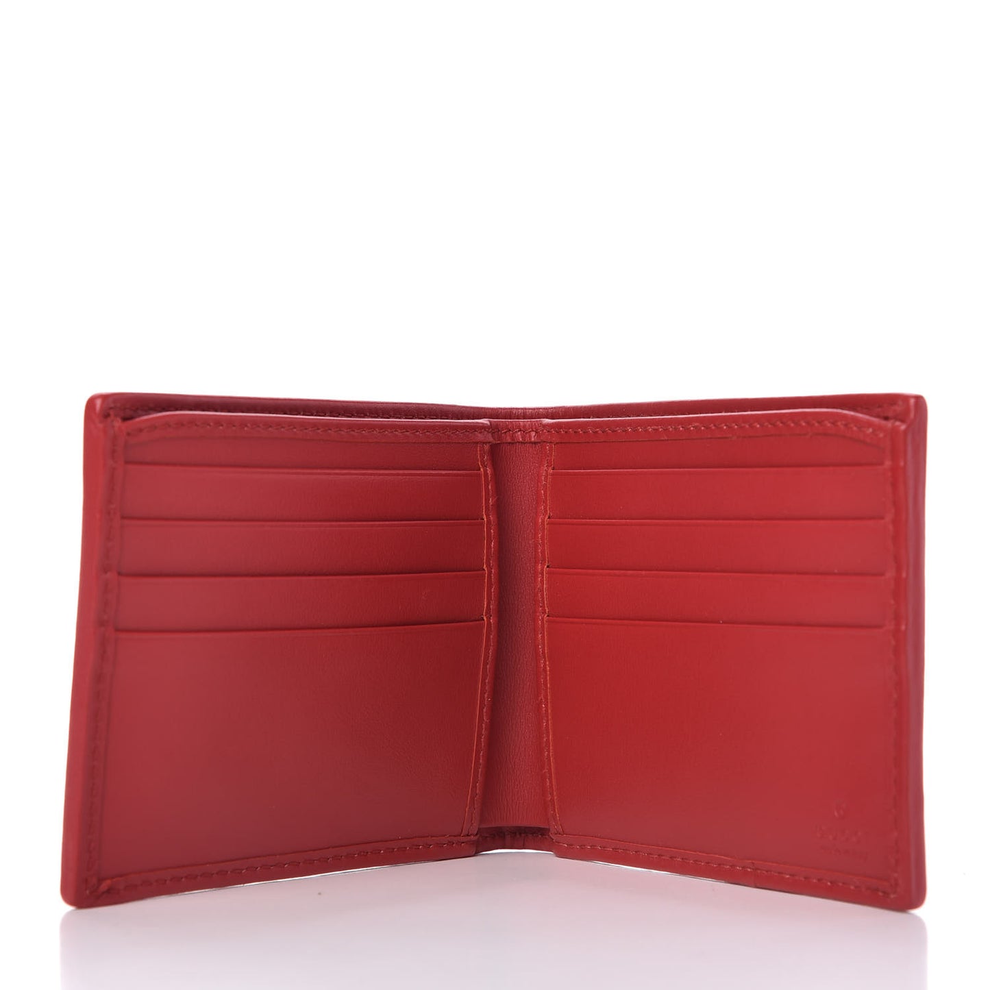 Calfskin Rhombus Bi-Fold Wallet Hibiscus Red