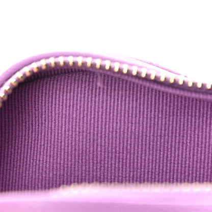 Chanel Lambskin Quilted CC In Love Heart Clutch With Chain Purple 8 of 12