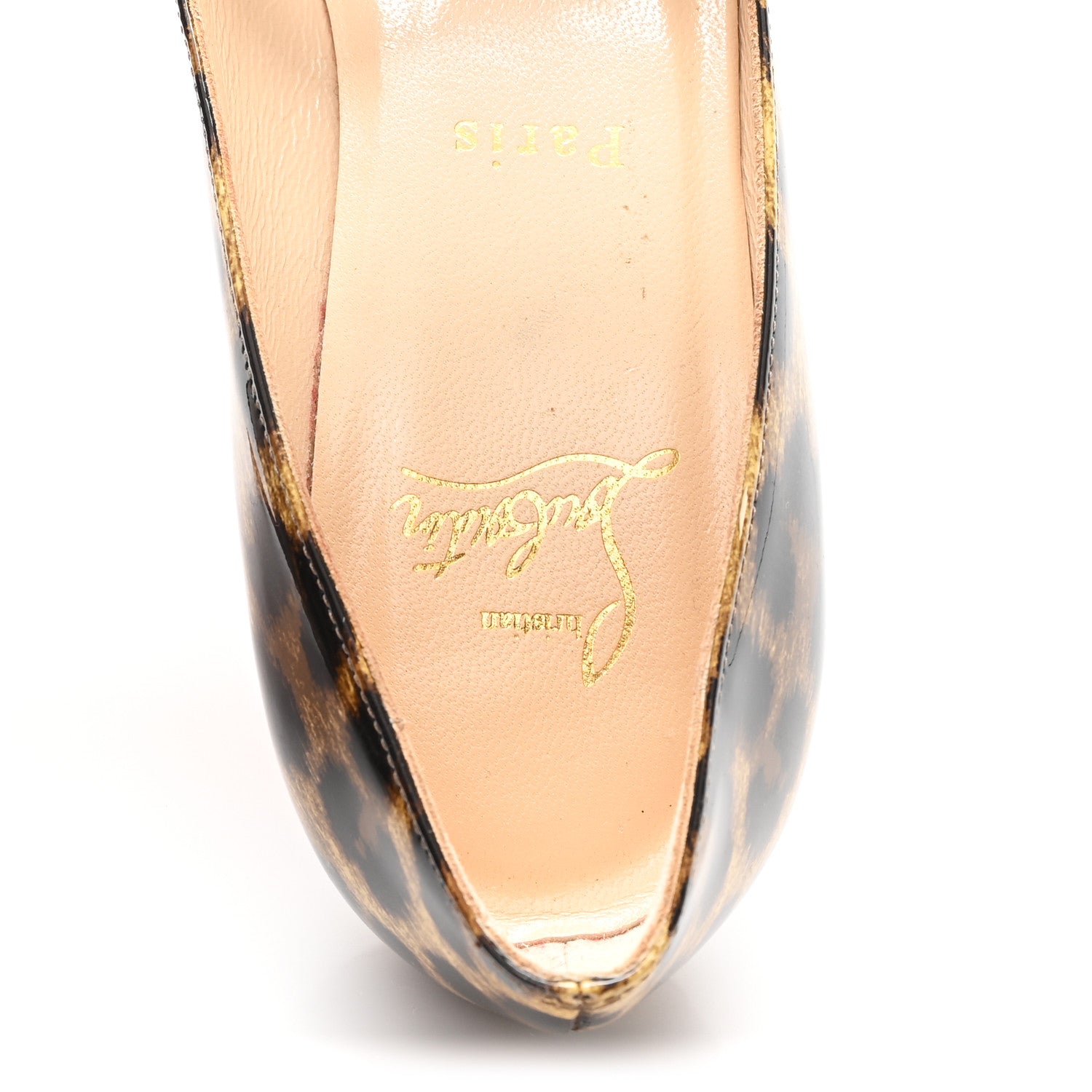 Christian Louboutin Patent Leopard Pumps 37 8 of 9