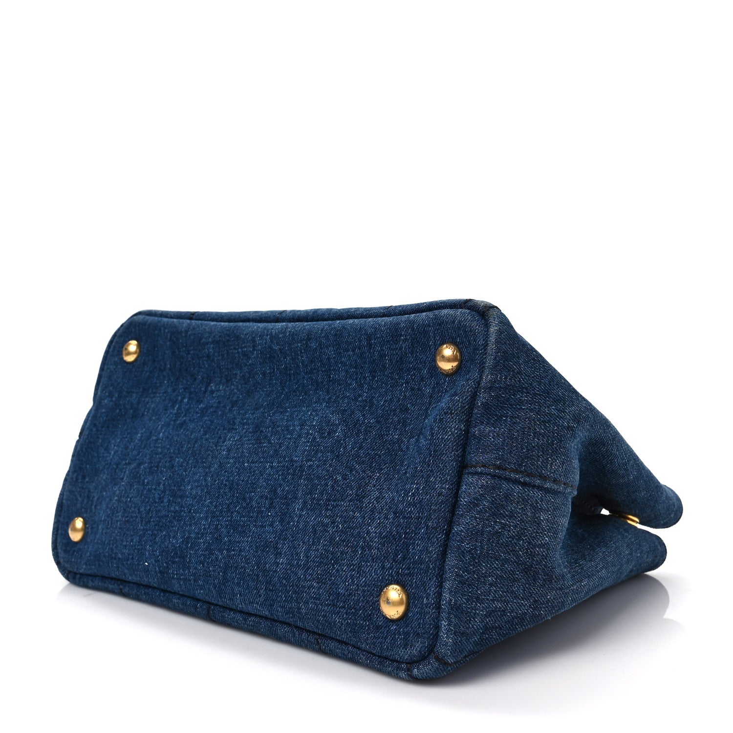 Prada Denim Small Logo Tote Bleu 7 of 7