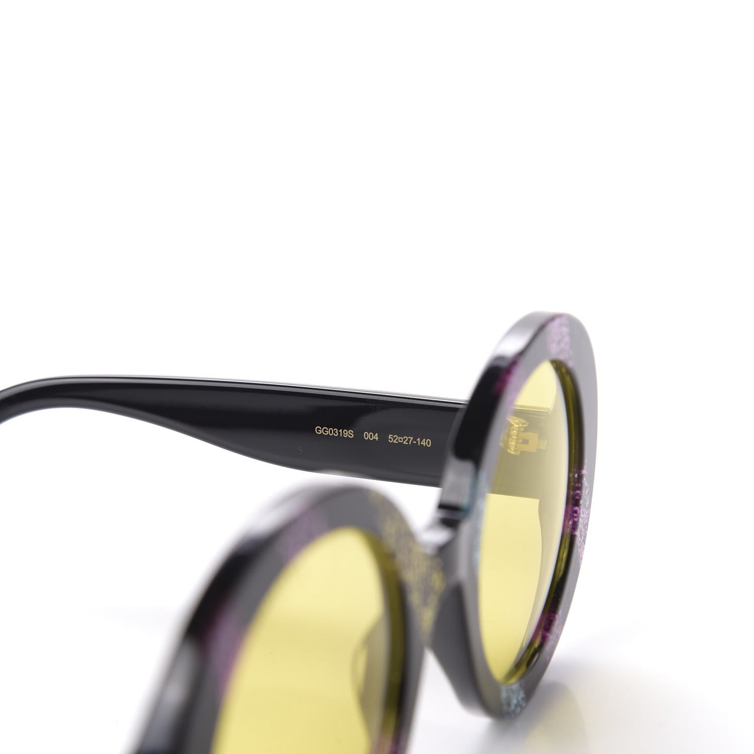 Gucci Acetate Round Glitter GG0319S Sunglasses Rainbow 7 of 8
