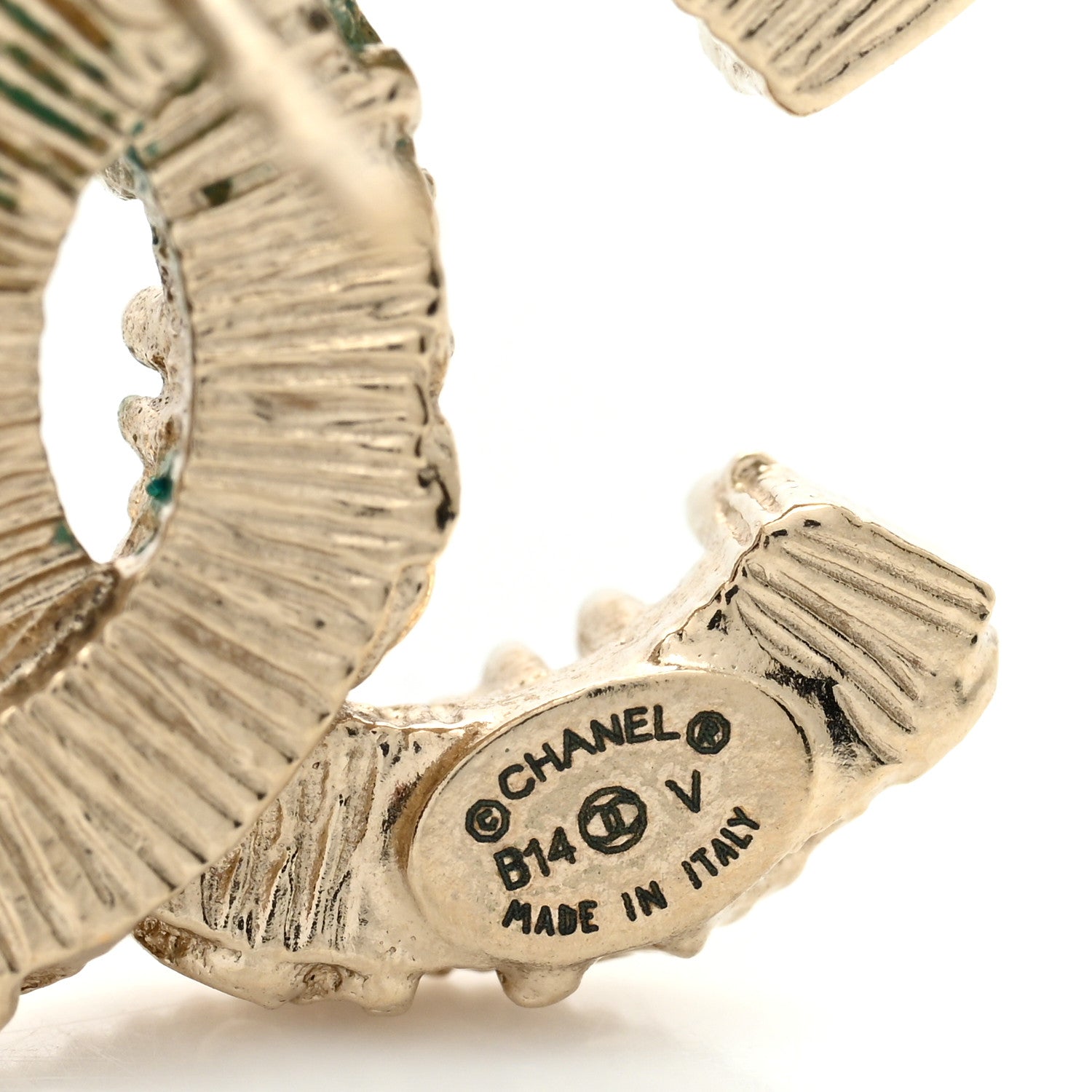Chanel Enamel CC Baroque Earrings Black Gold 4 of 4
