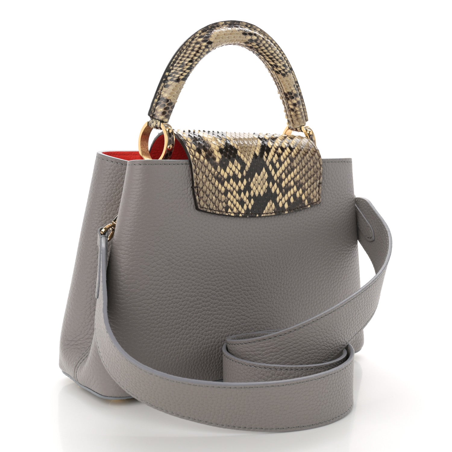 Louis Vuitton Taurillon Snakeskin Capucines BB Steeple Grey
