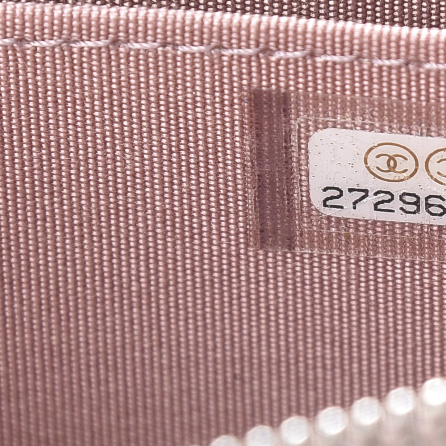 Metallic Caviar Chevron Quilted Vintage Mademoiselle Zip Coin Purse Pink