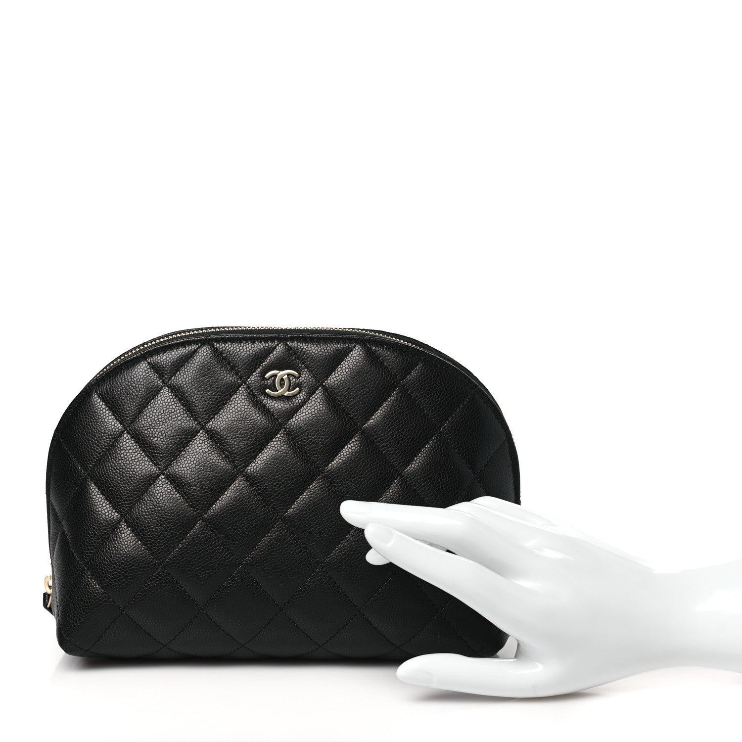 Chanel Caviar Quilted Medium Cosmetic Case Black 2 of 11