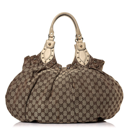 Gucci Monogram Studded Pelham Tote Off White 1 of 12