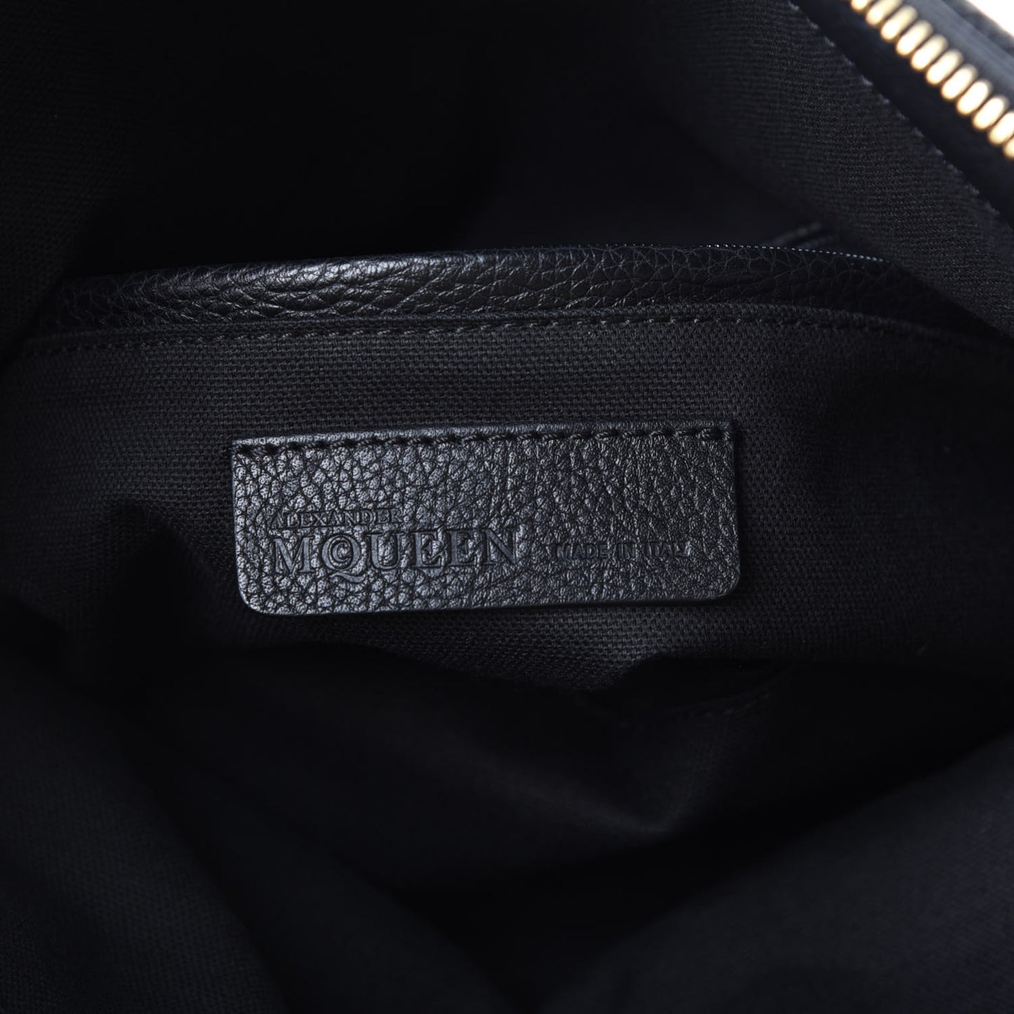 Grainy Calfskin Padlock Skull Clutch Black