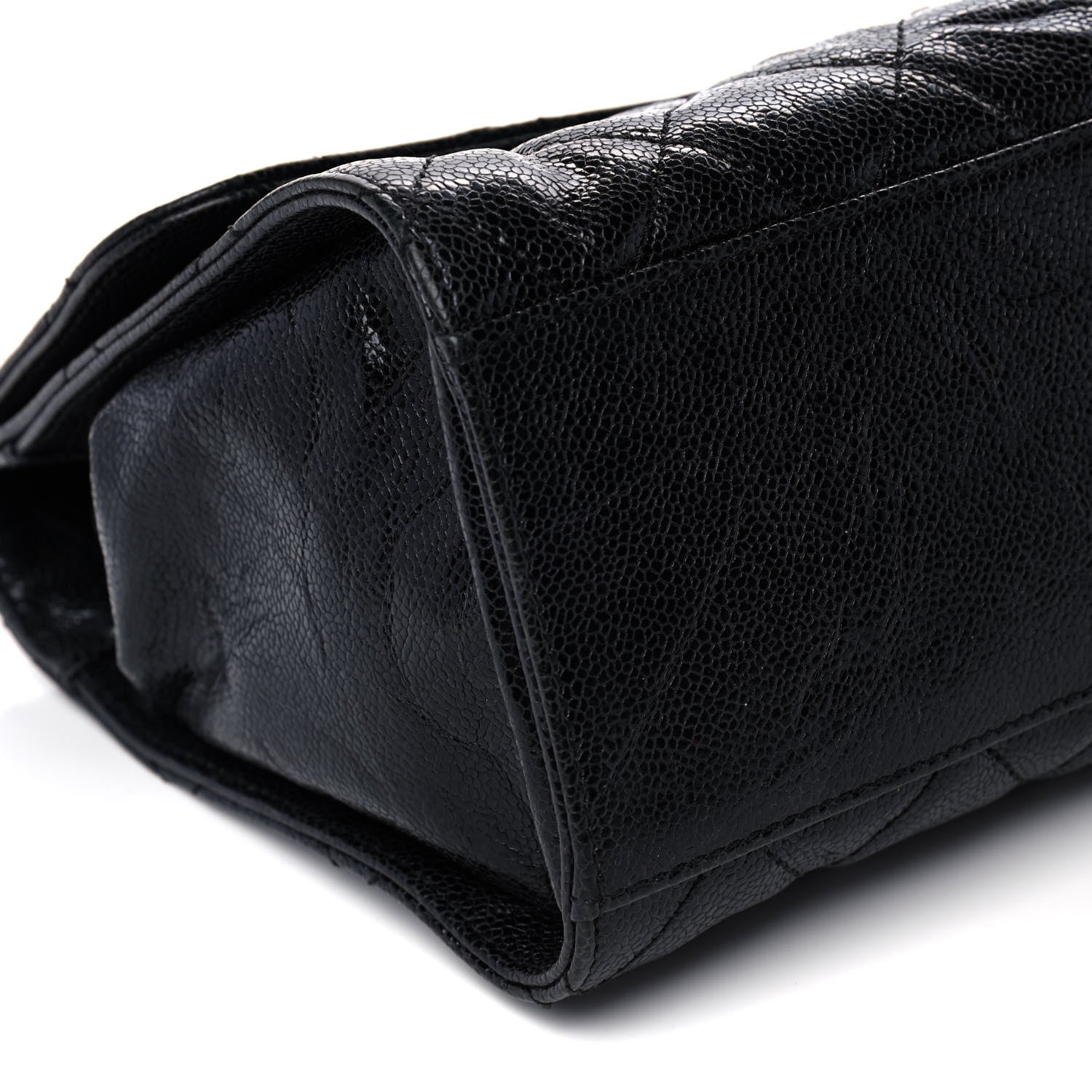 Chanel Crumpled Grained Calfskin Jumbo CC Crave Flap Black 10 of 13