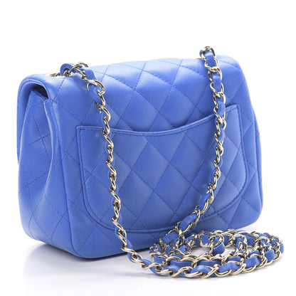 Chanel Lambskin Quilted Mini Square Flap Blue 3 of 11