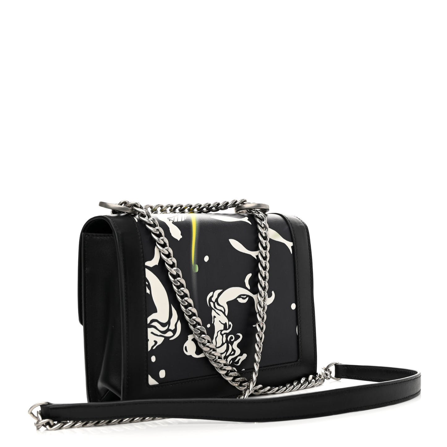 City Calfskin Severine Mermaid Print Flap Black Mango