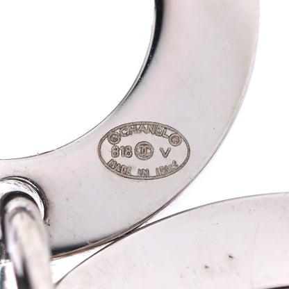 Chanel Crystal CC Drop Earrings Silver 4 of 4