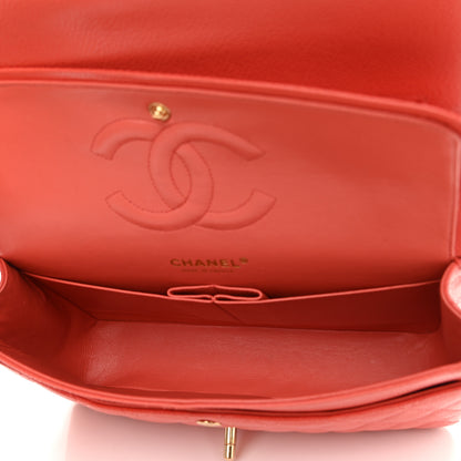 Chanel Caviar Quilted Medium Double Flap Light Red 5 of 10