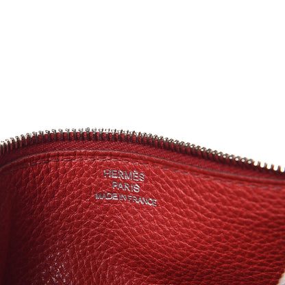 Hermes Togo Dogon Duo Wallet Chocolate Rouge Garance 9 of 14