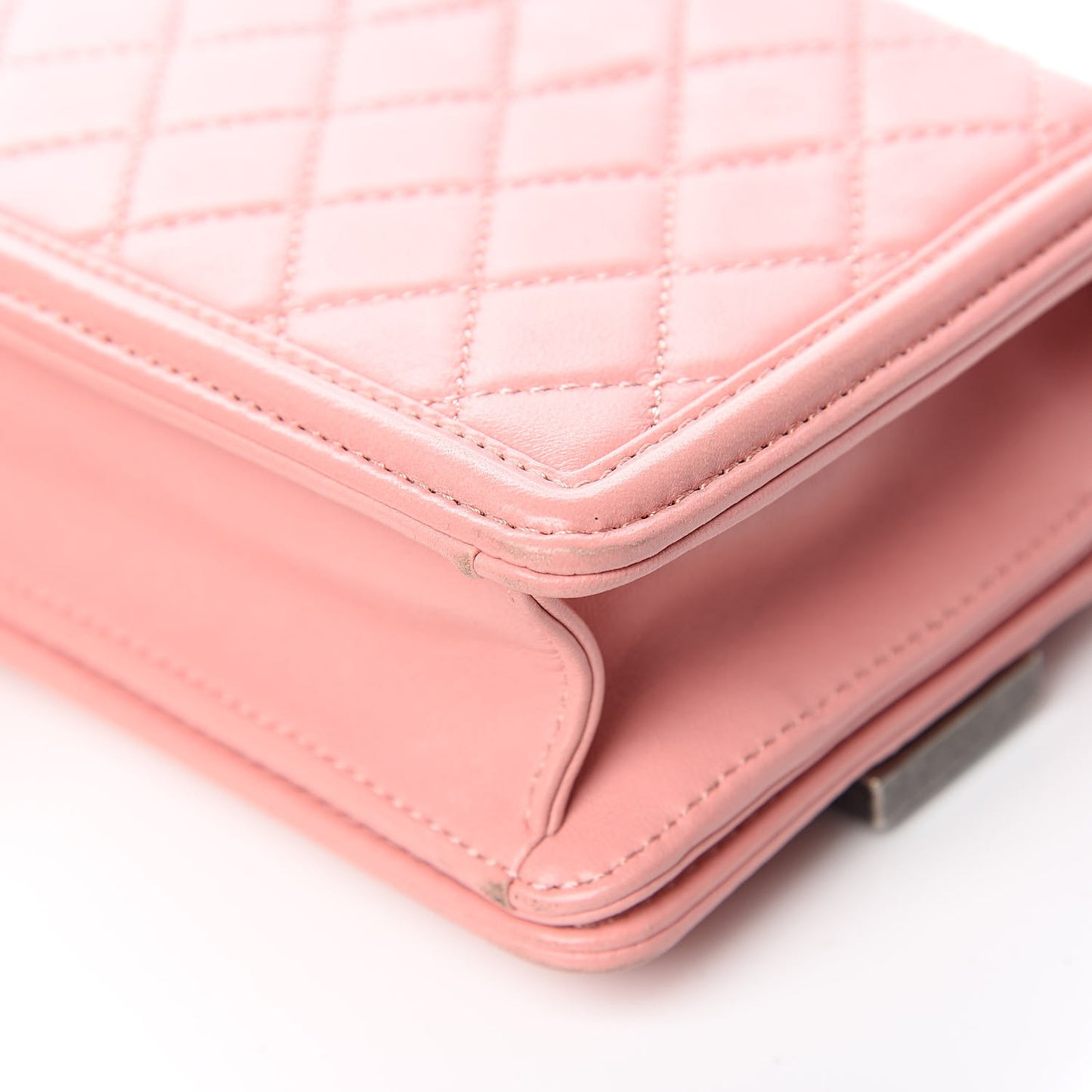 Lambskin Plexiglass Boy Brick Flap Pink