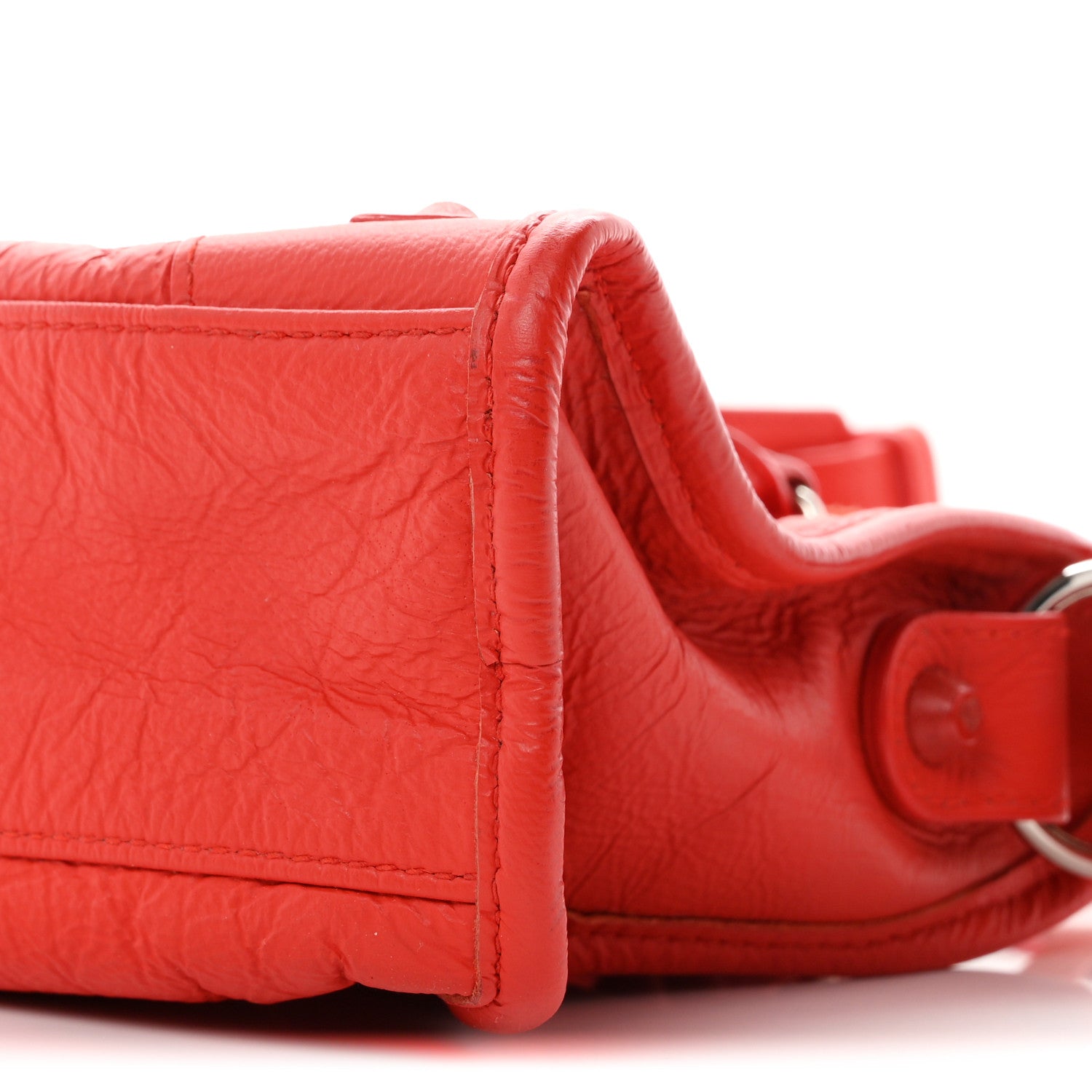 Balenciaga Matte Goatskin Rubber Covered Classic Hardware Mini City Rouge Coquelico Rouge Braise 11 of 11