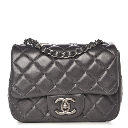 Chanel Lambskin Quilted Mini Square Flap Dark Grey 1 of 9