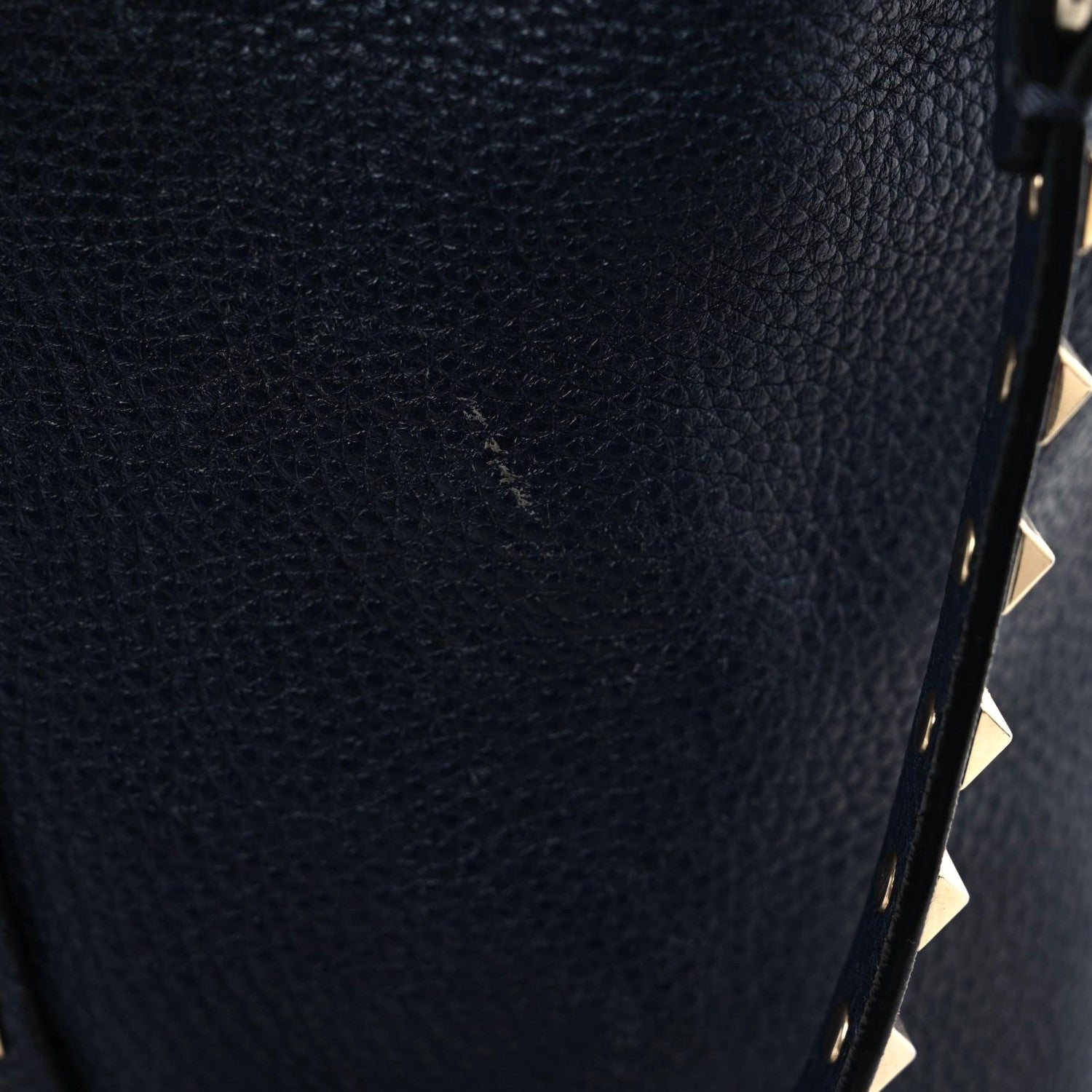 Valentino Garavani Pebbled Calfskin Medium Rockstud Tote Marine 14 of 24