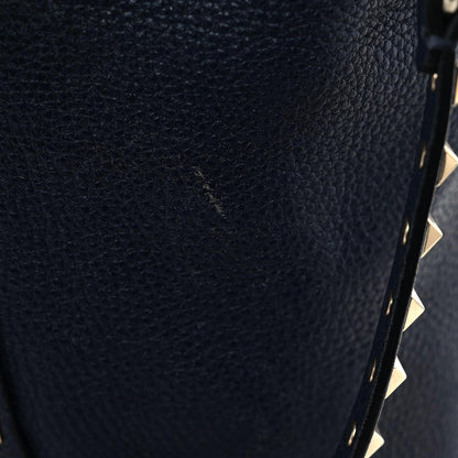 Valentino Garavani Pebbled Calfskin Medium Rockstud Tote Marine 14 of 24