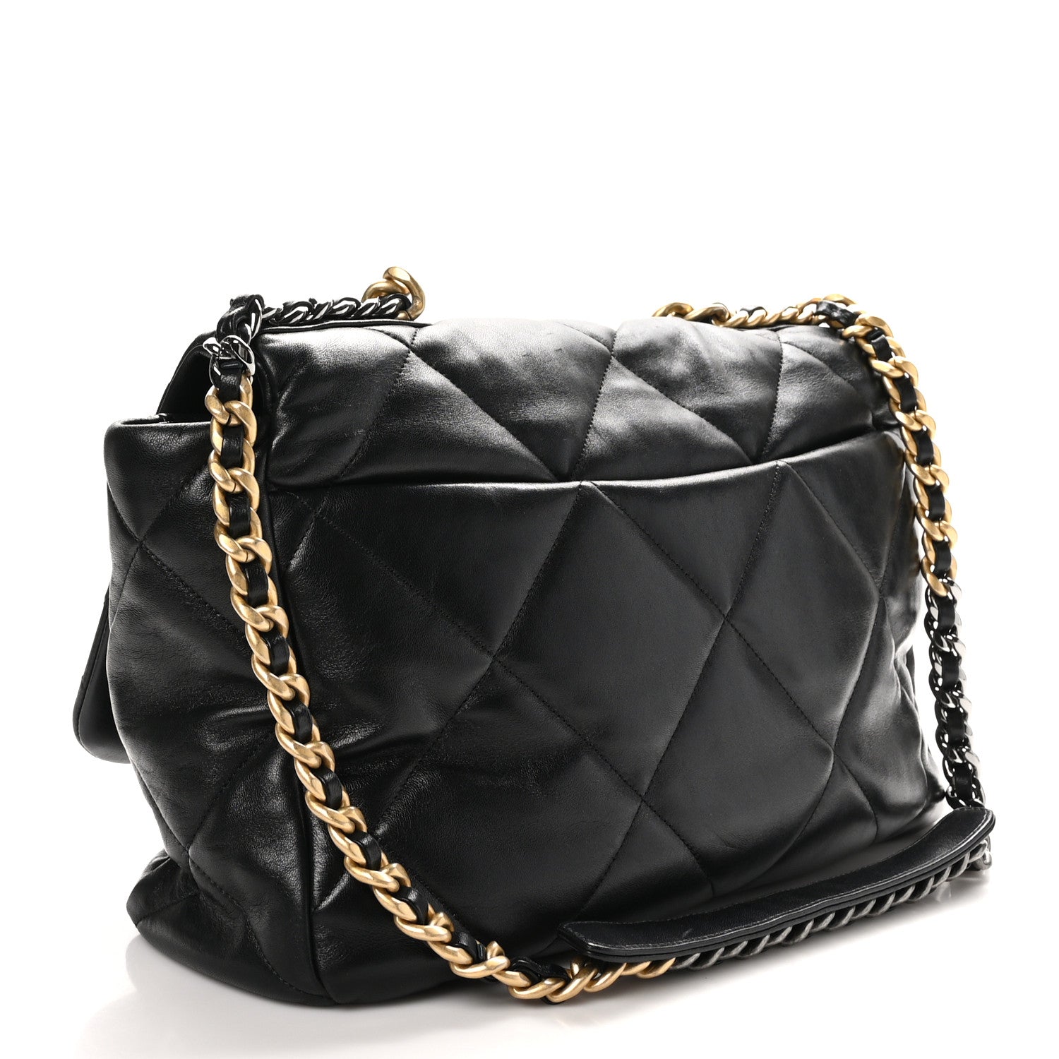 Chanel Lambskin Quilted Maxi Chanel 19 Flap Black 3 of 10