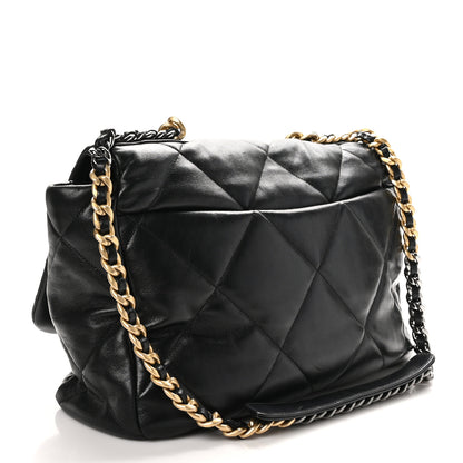 Chanel Lambskin Quilted Maxi Chanel 19 Flap Black 3 of 10