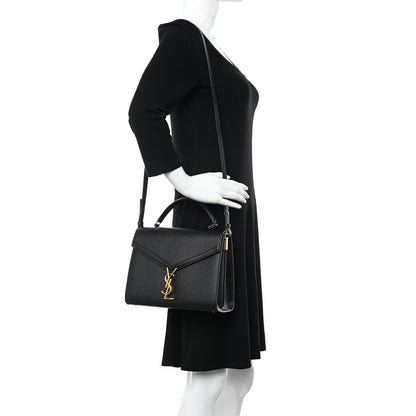 Saint Laurent Grain de Poudre Medium Classic Monogram Cassandra Top Handle Black 2 of 9