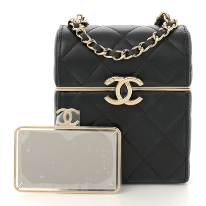 Chanel Lambskin Quilted Small Box With Chain Black 3 of 11
