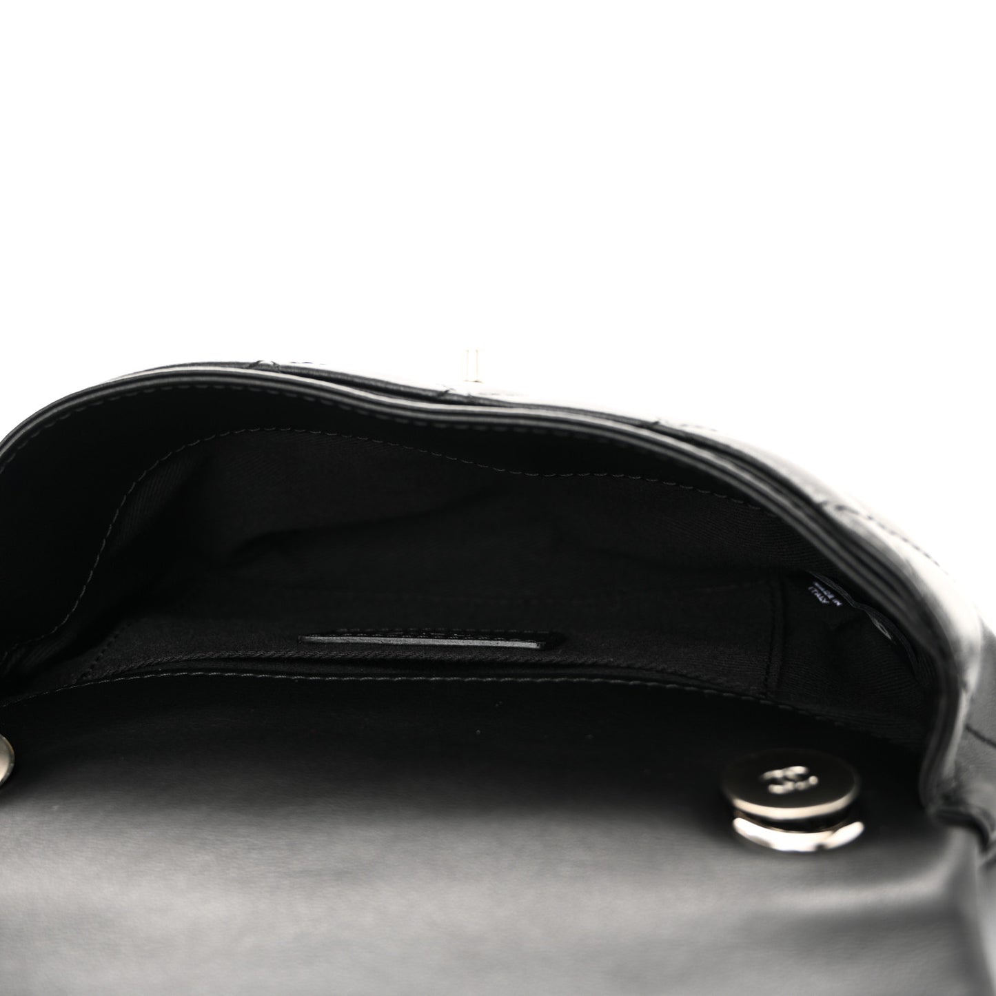 Calfskin Quilted CC Uniform Flap Belt Bag Black