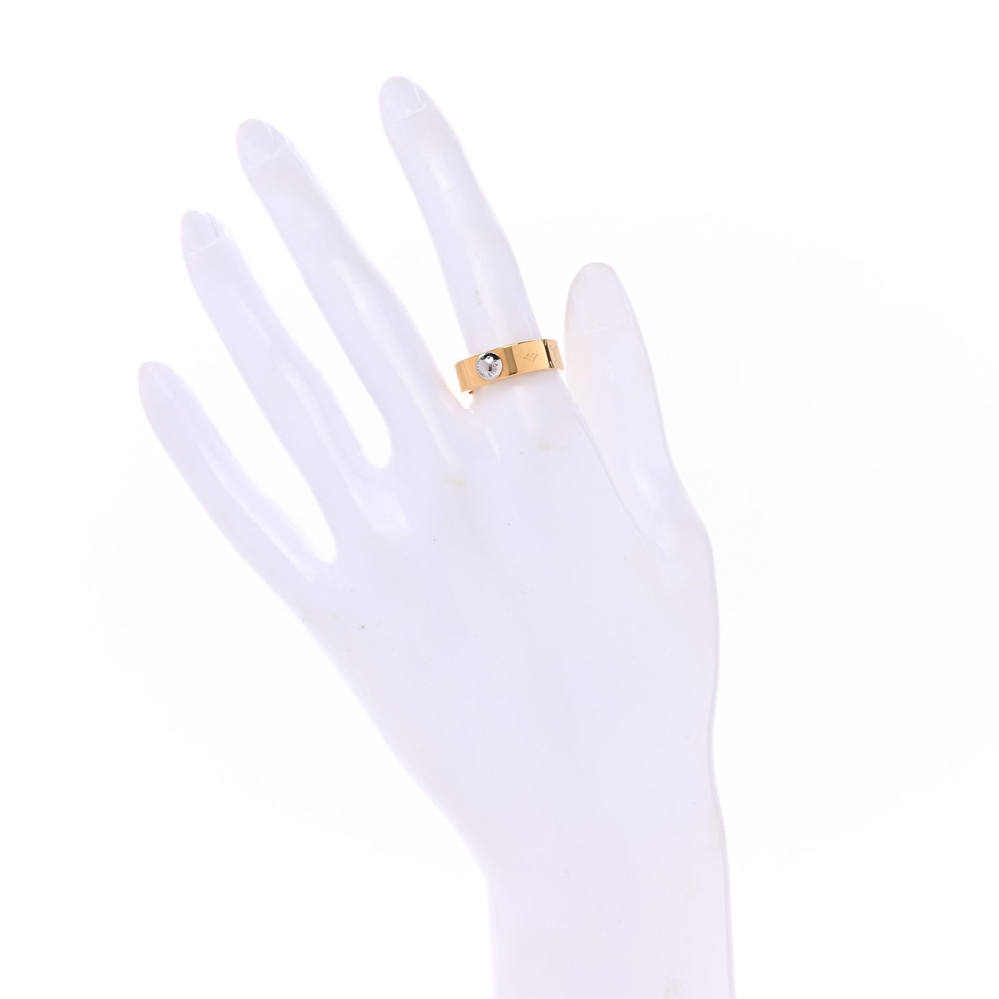 Brass Monogram Engraved Nanogram Ring M Gold