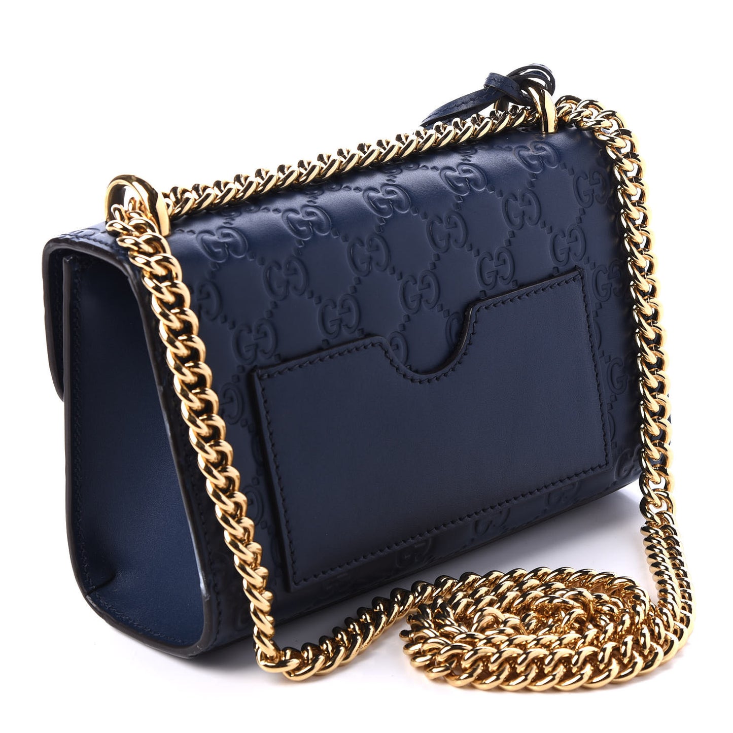 Guccissima Small Padlock Shoulder Bag Blue Agata