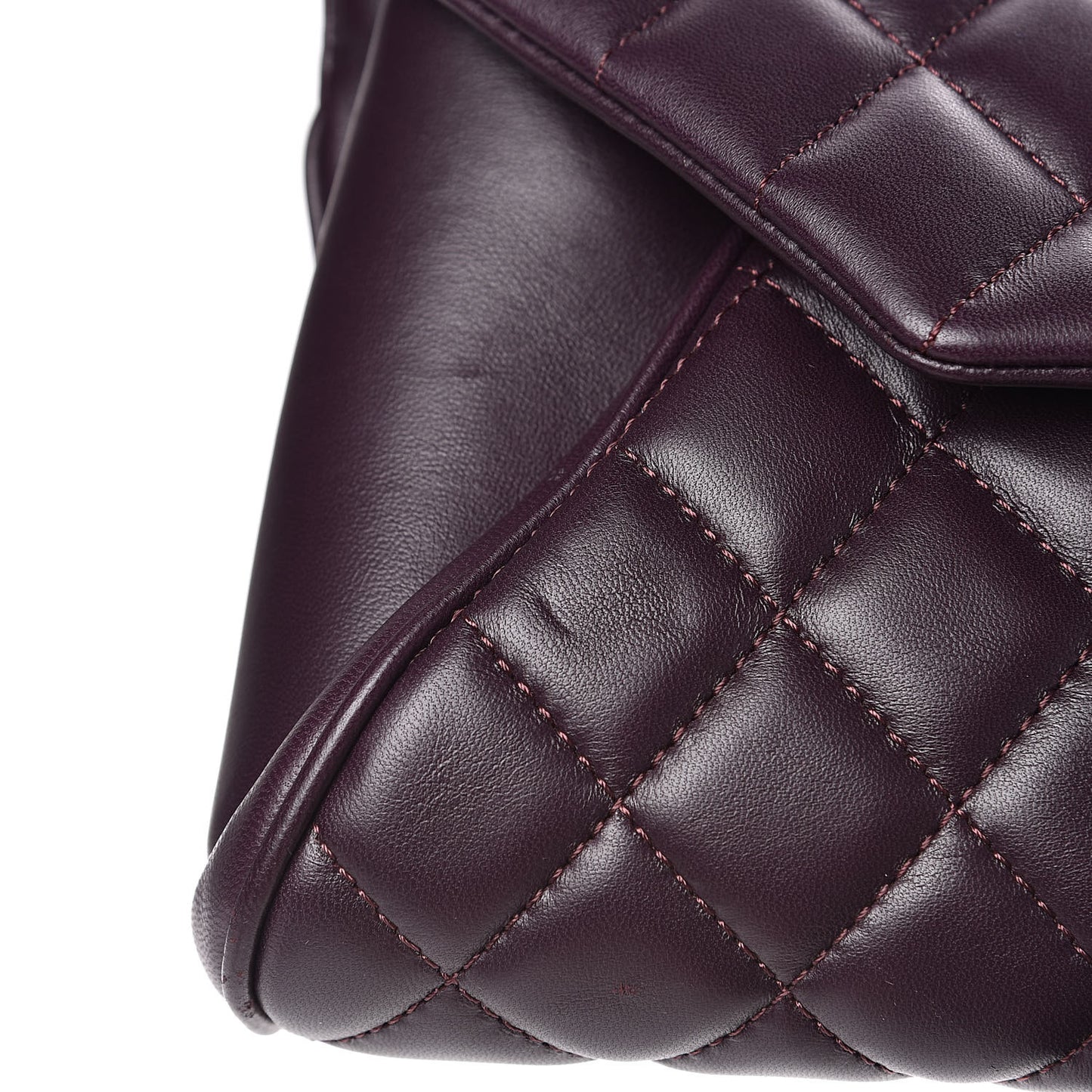 Lambskin Quilted Fold Up Again Clutch Purple