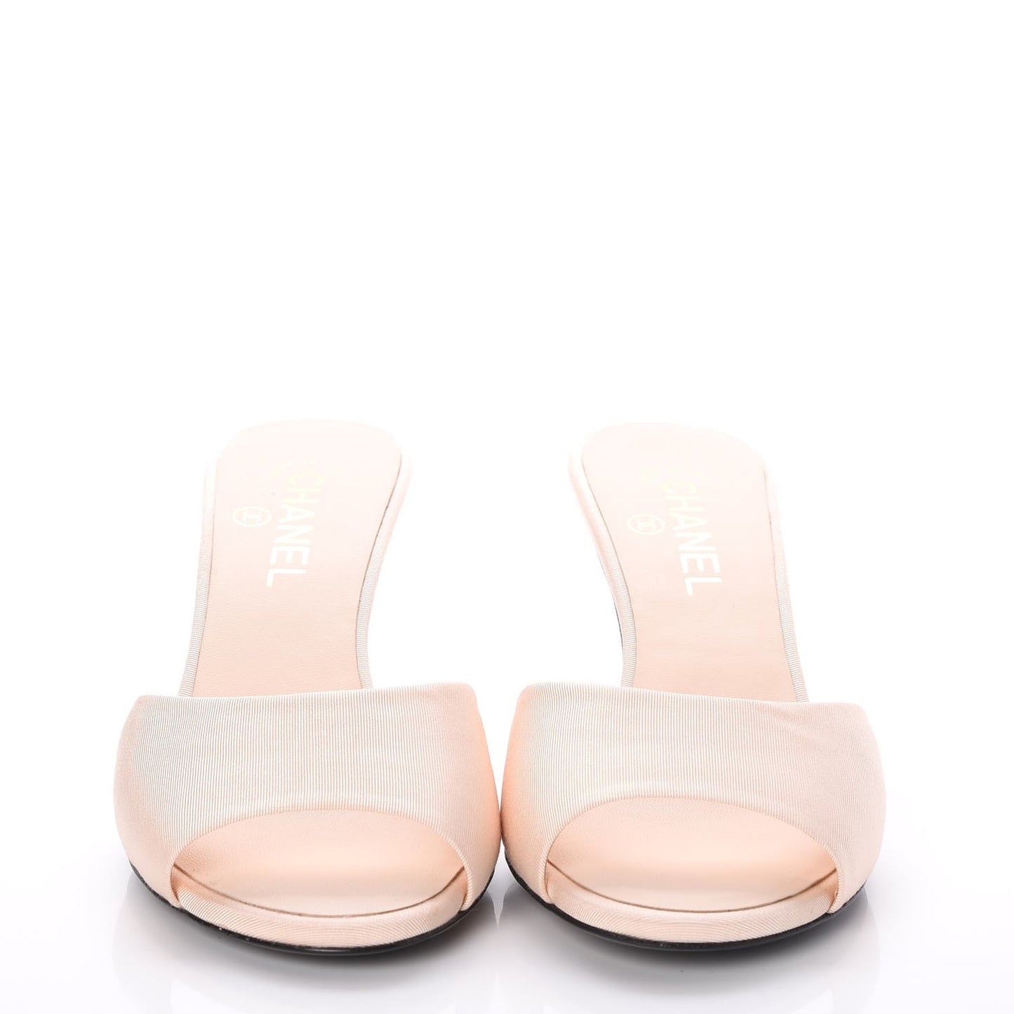 Grosgrain Lambskin CC Mules 39 Light Pink